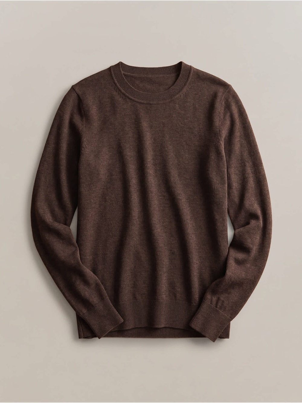 Quince Women’s Lightweight Cotton Cashmere Crew Sweater Mocha Heather Pullover L
